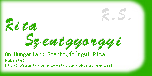 rita szentgyorgyi business card